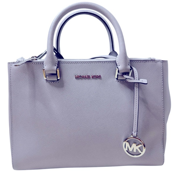 Michael Kors Kellen Saffiano Leather Satchel in Lilac - Picture 1 of 16